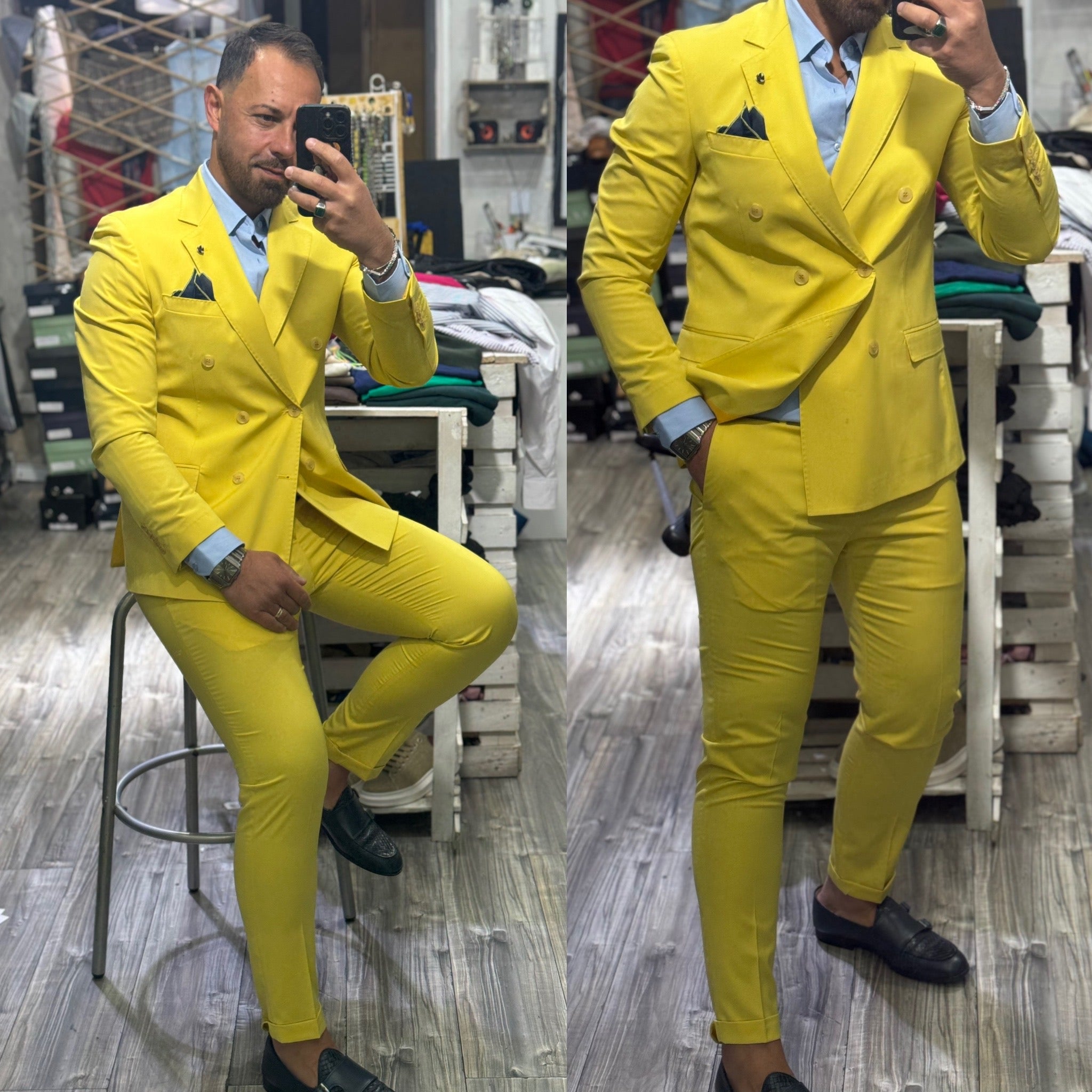 Abito doppiopetto sartoriale pitti uomo bubble
