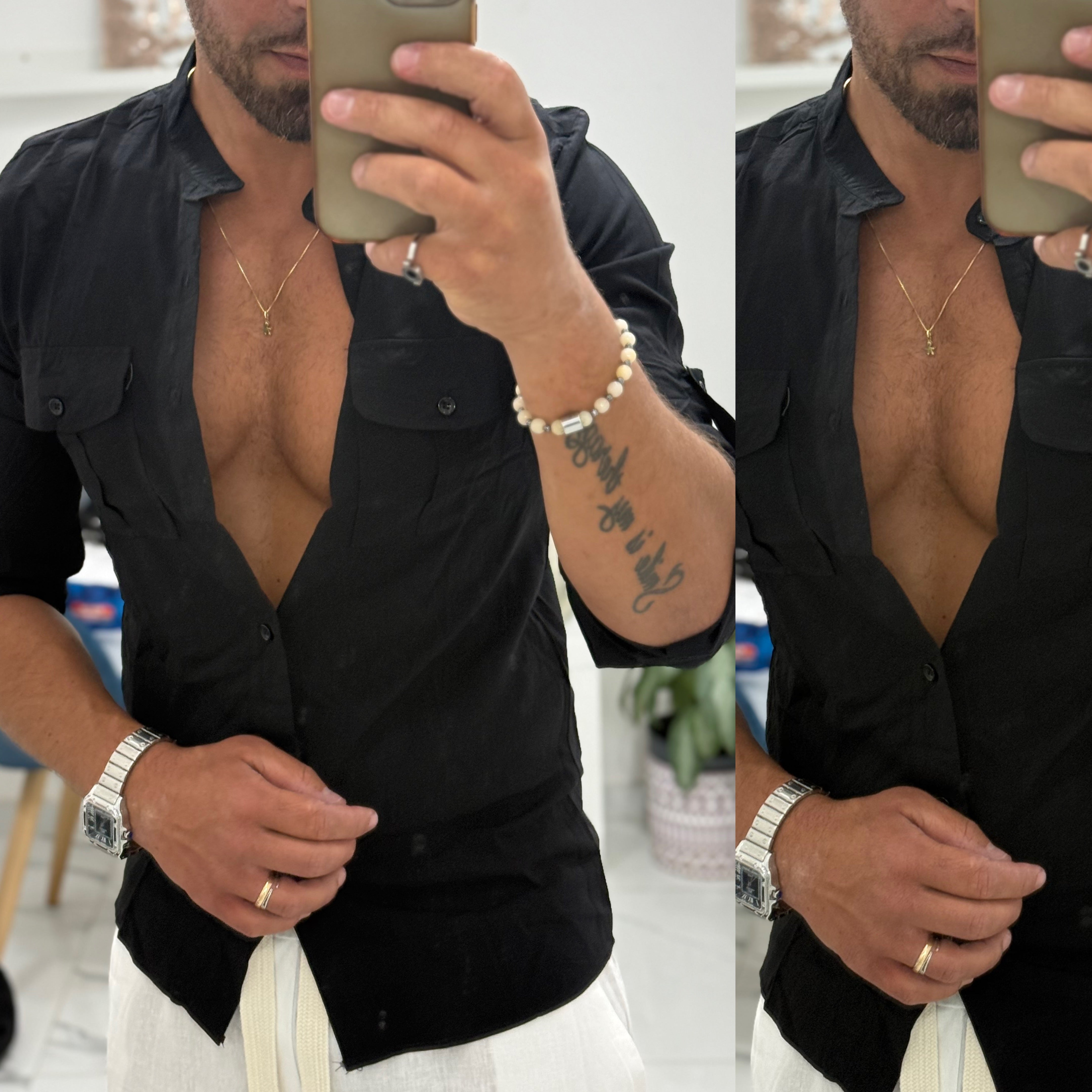 Camicia coreana Slim Western