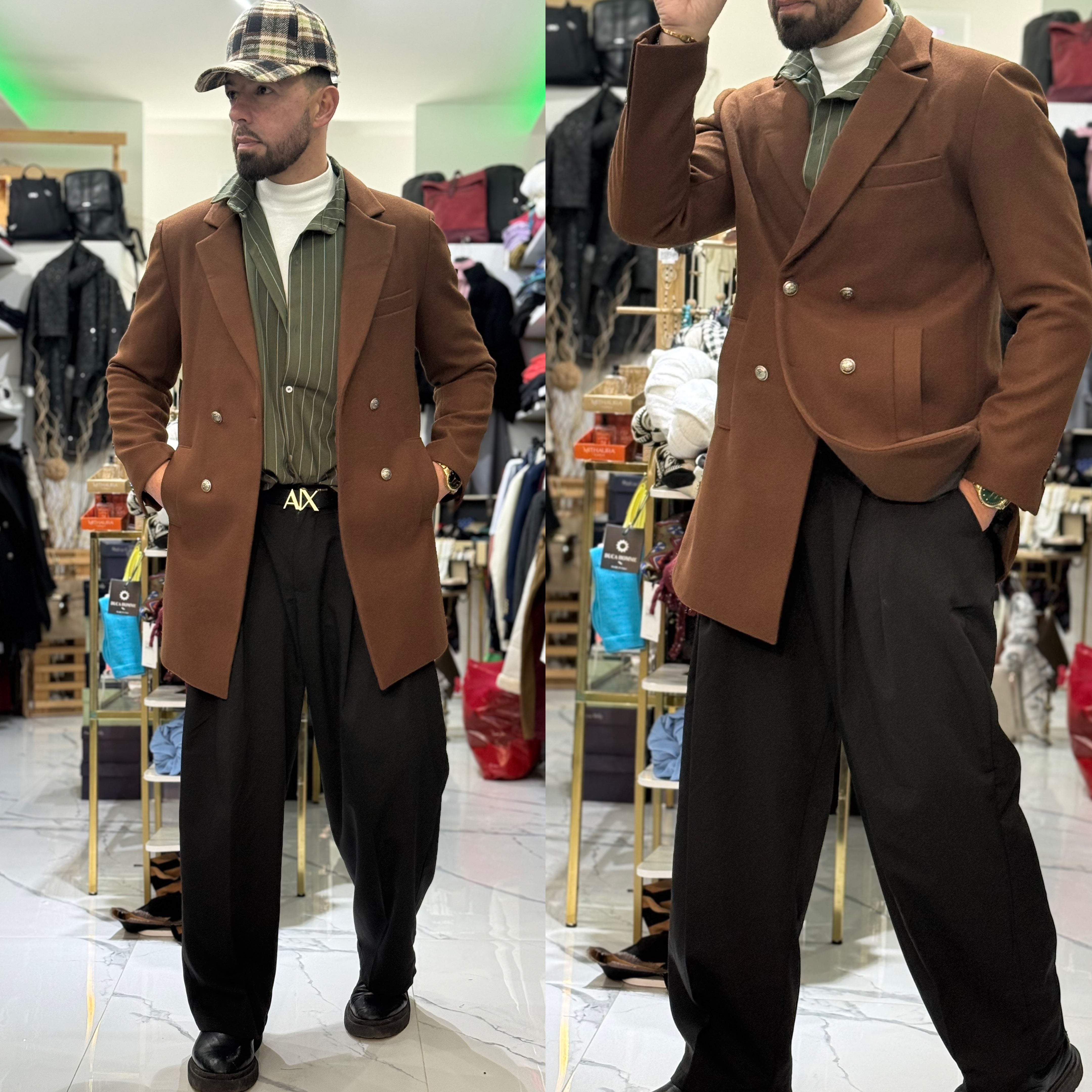 Cappotto bottoni gioiello doppiopetto London