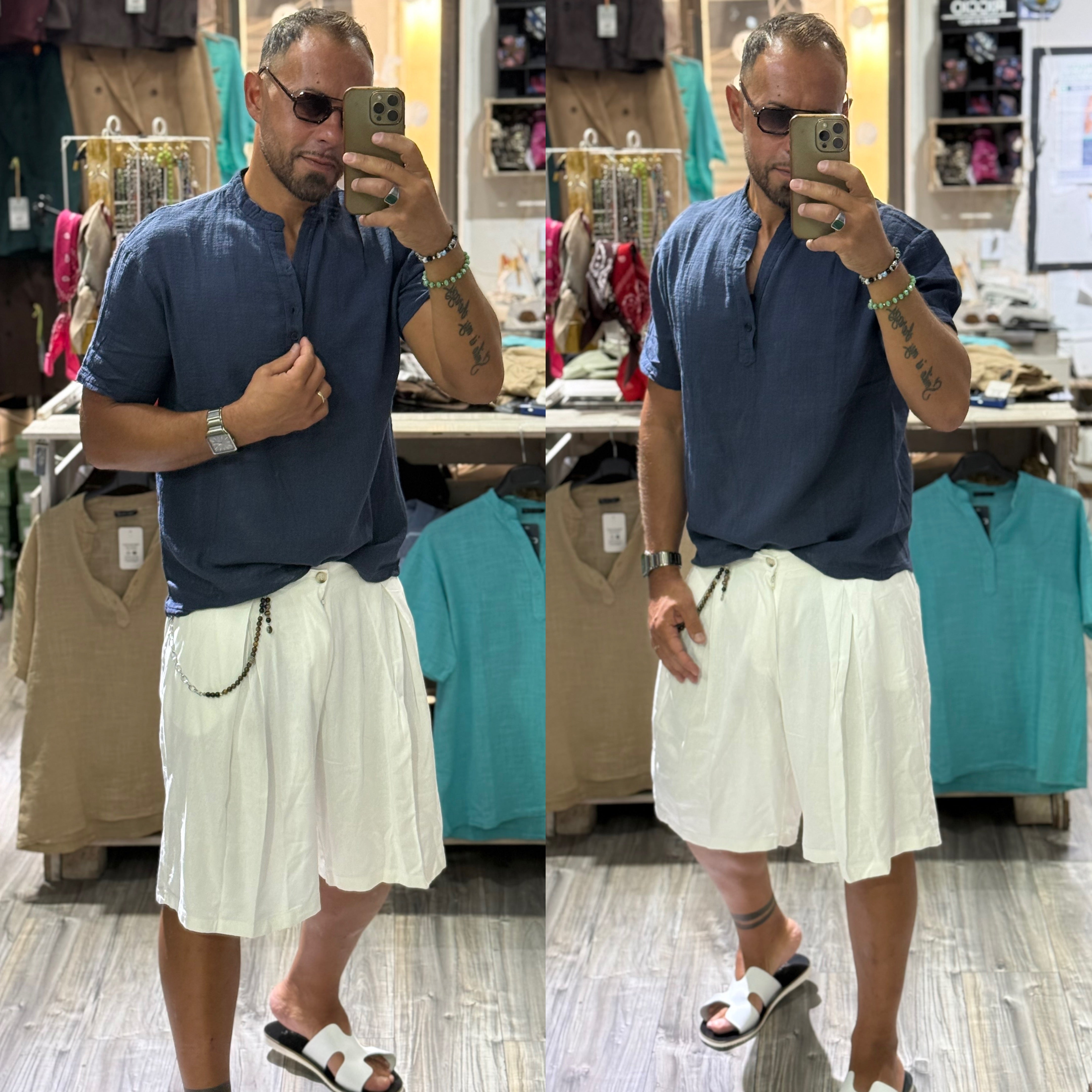 Combo camicia e bermuda In lino coordinato malibu’