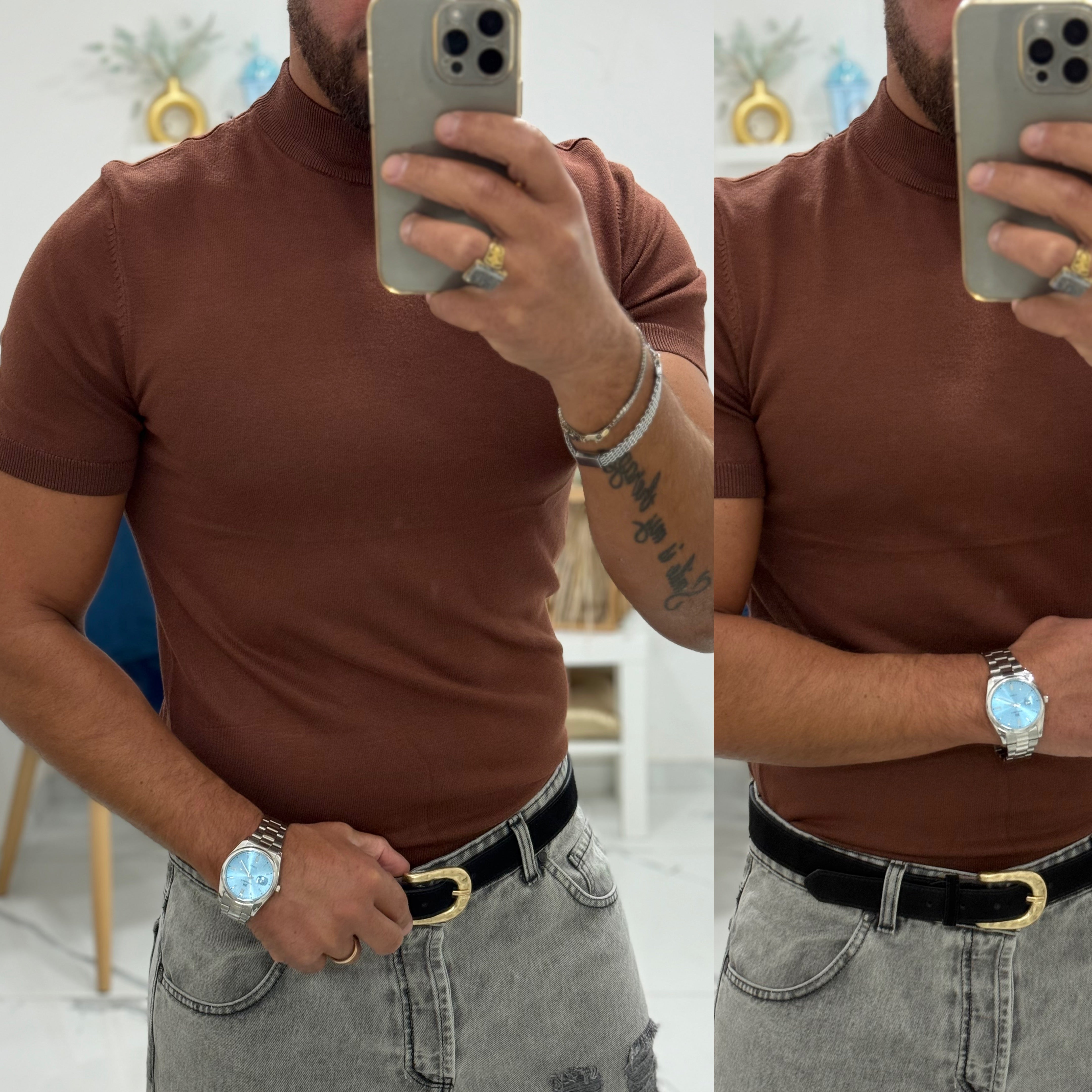 Maglioncino mezzo collo manica corta London