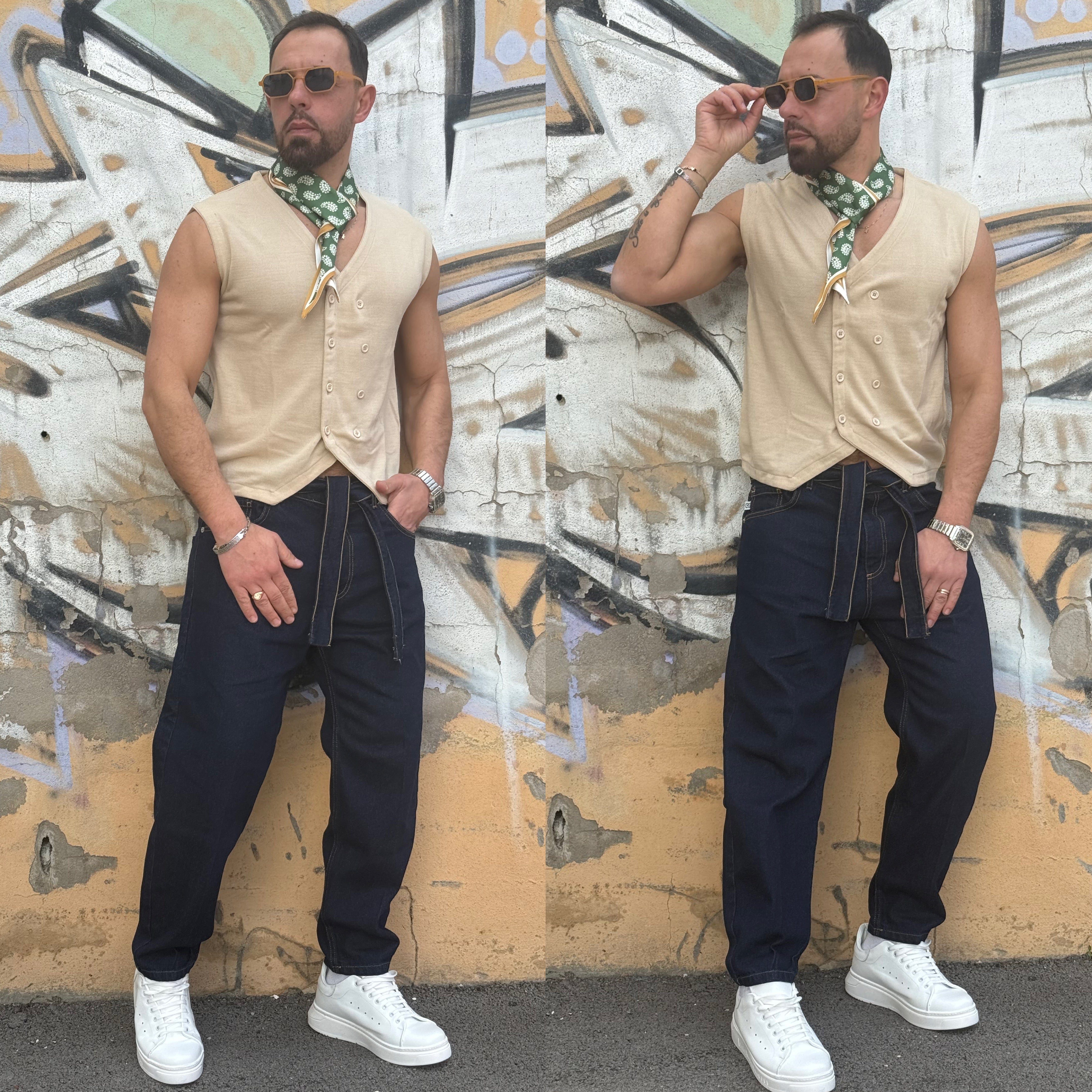 Gilet doppiopetto panciotto Ddsmile