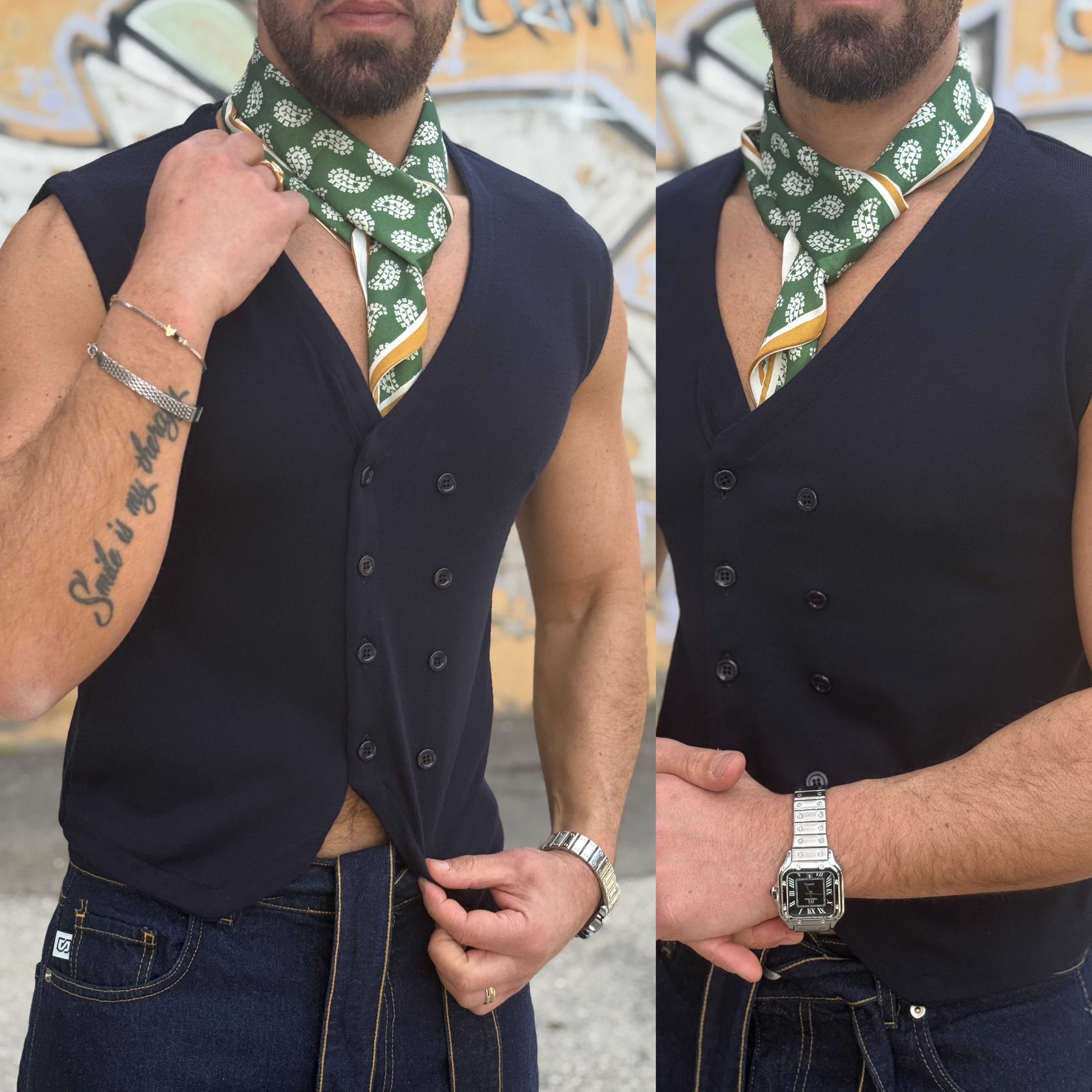 Gilet doppiopetto panciotto Ddsmile