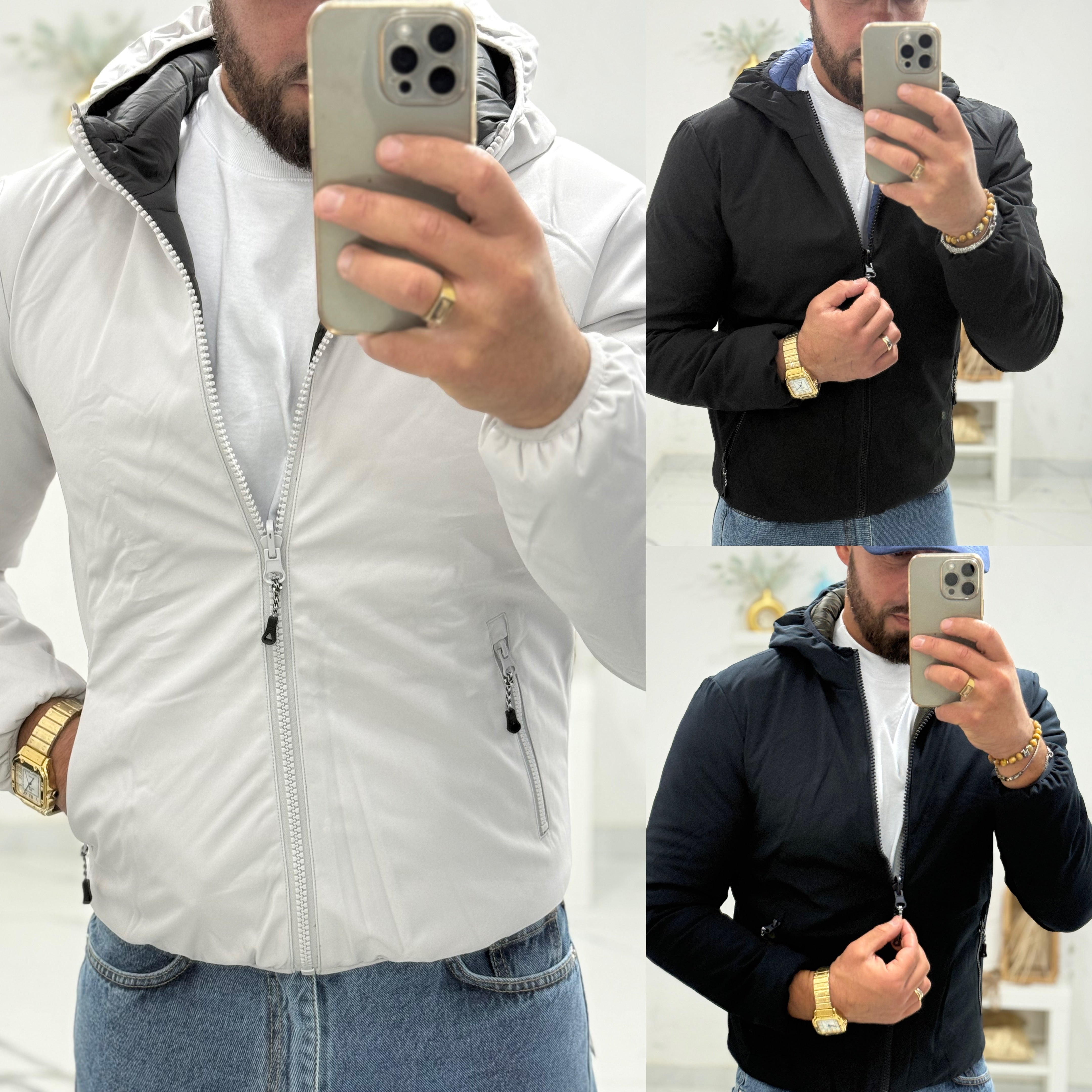 Giubbino double-face Con cappuccio Beverly