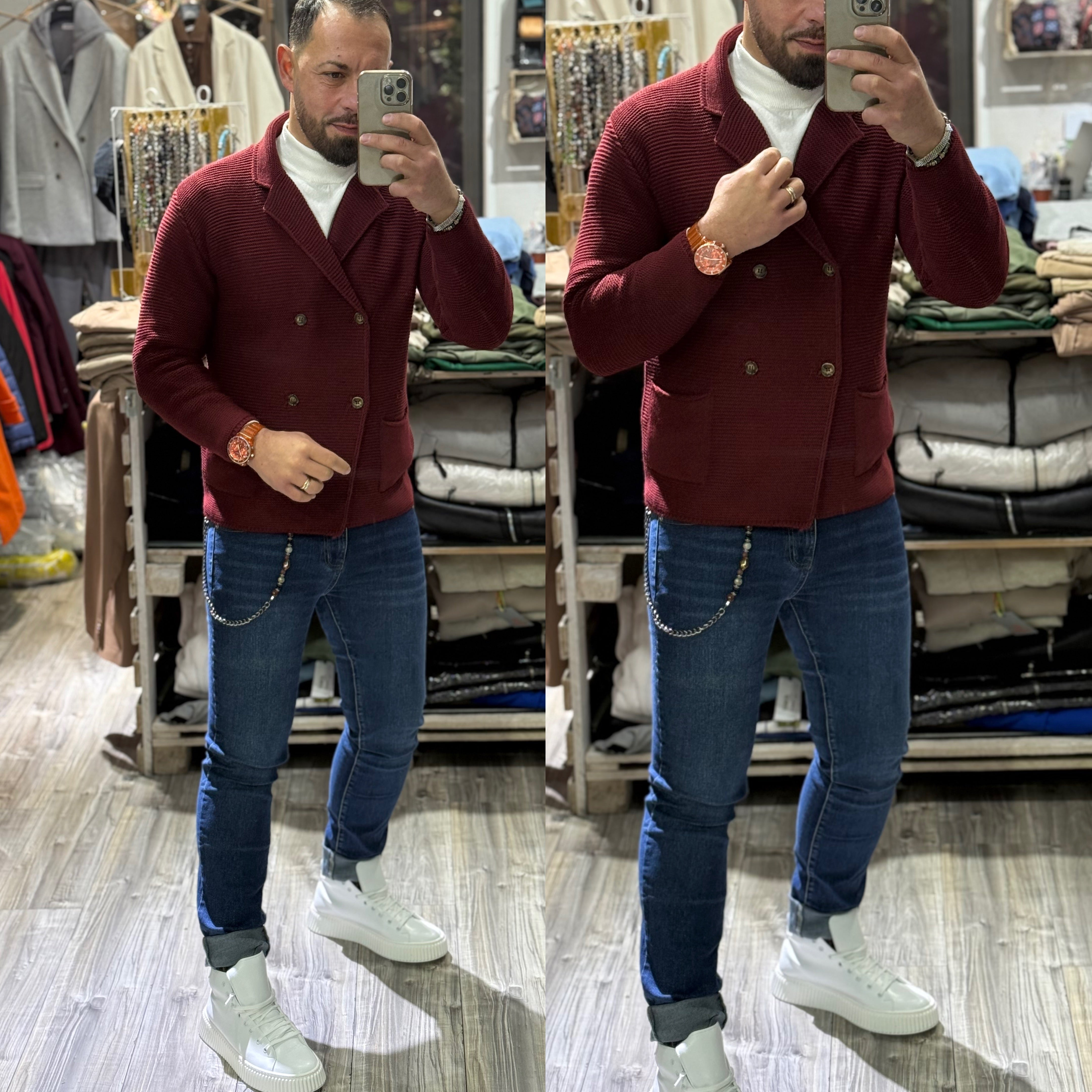 Cardigan doppiopetto giacca Italy