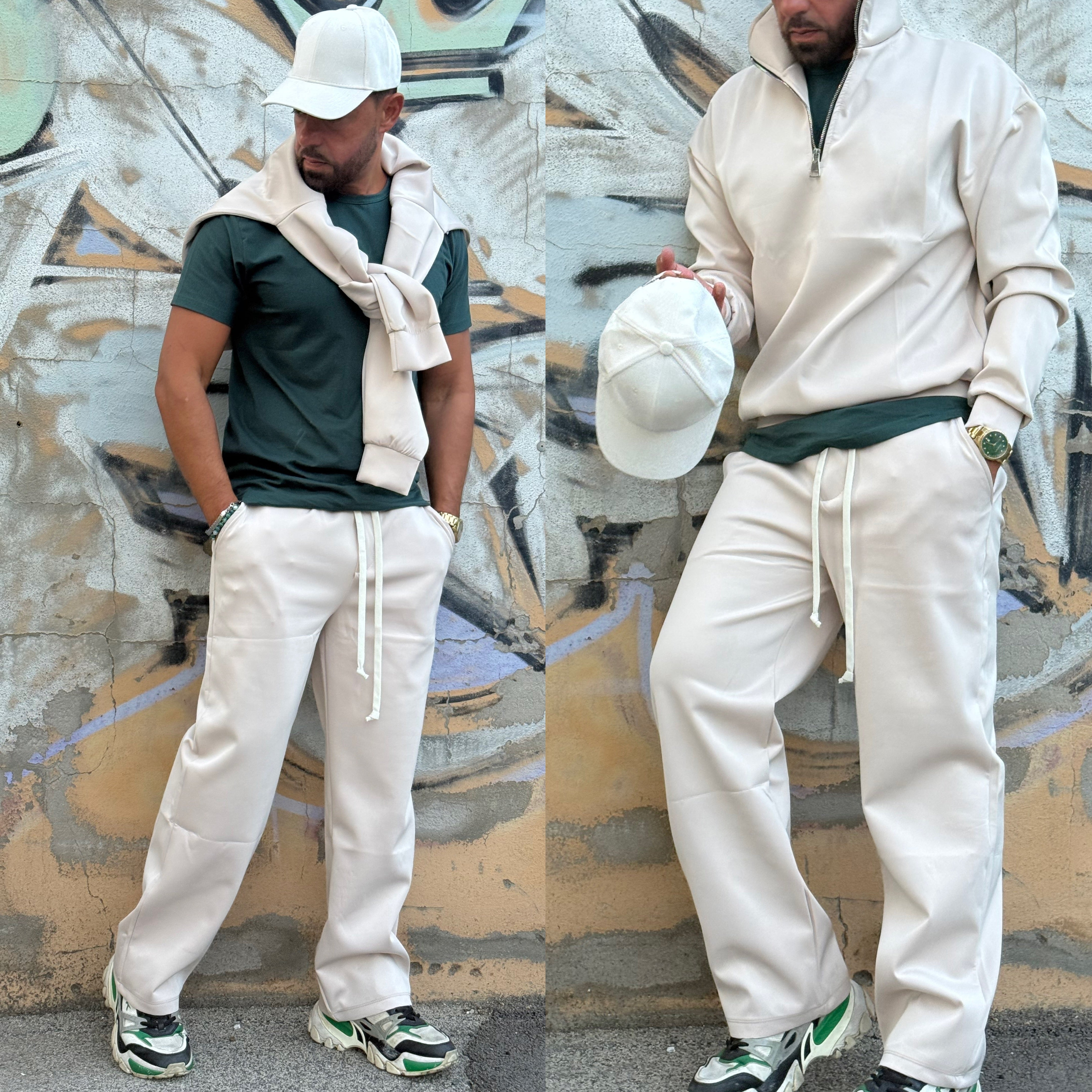 Tuta fondo largo felpa zip Duca Homme