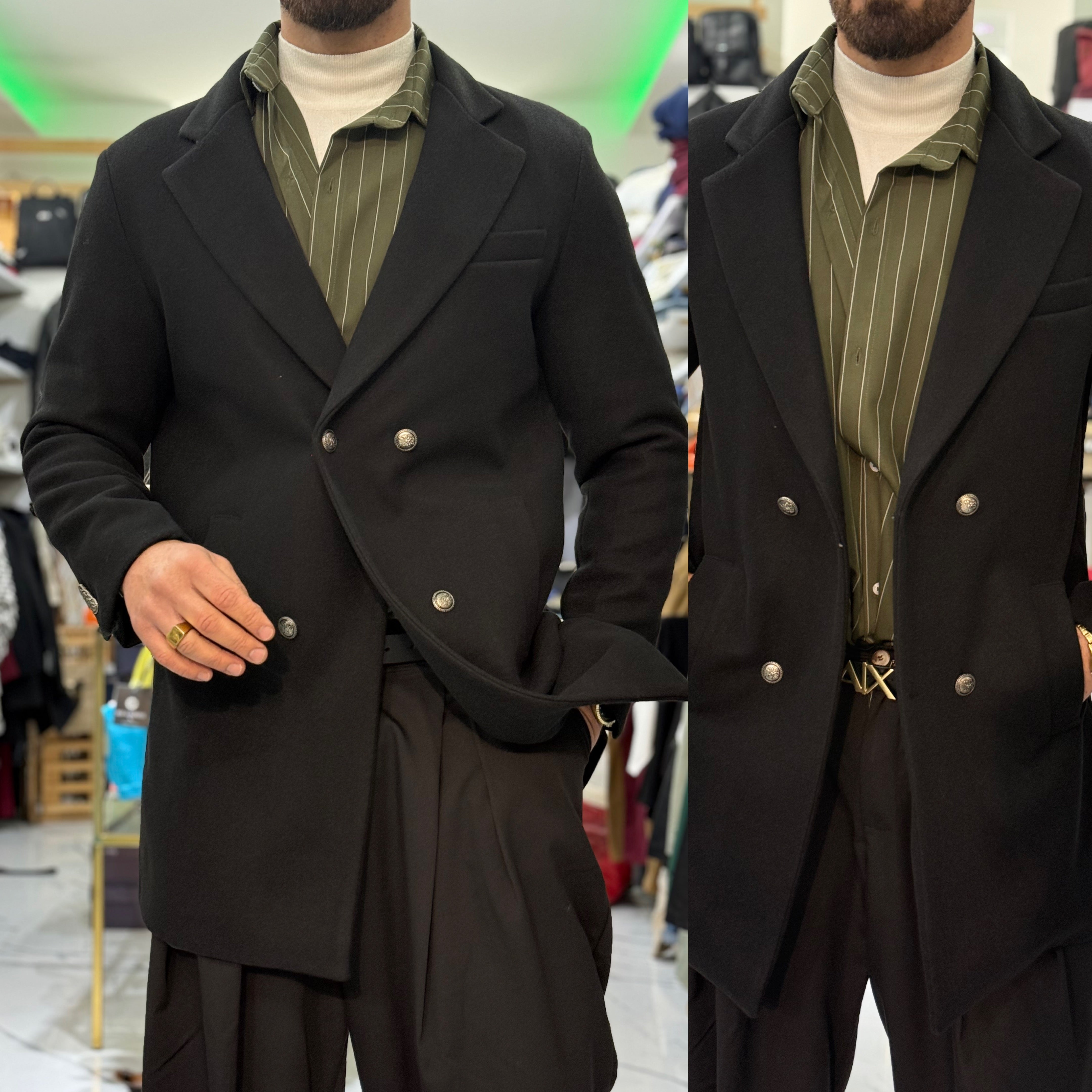 Cappotto bottoni gioiello doppiopetto London