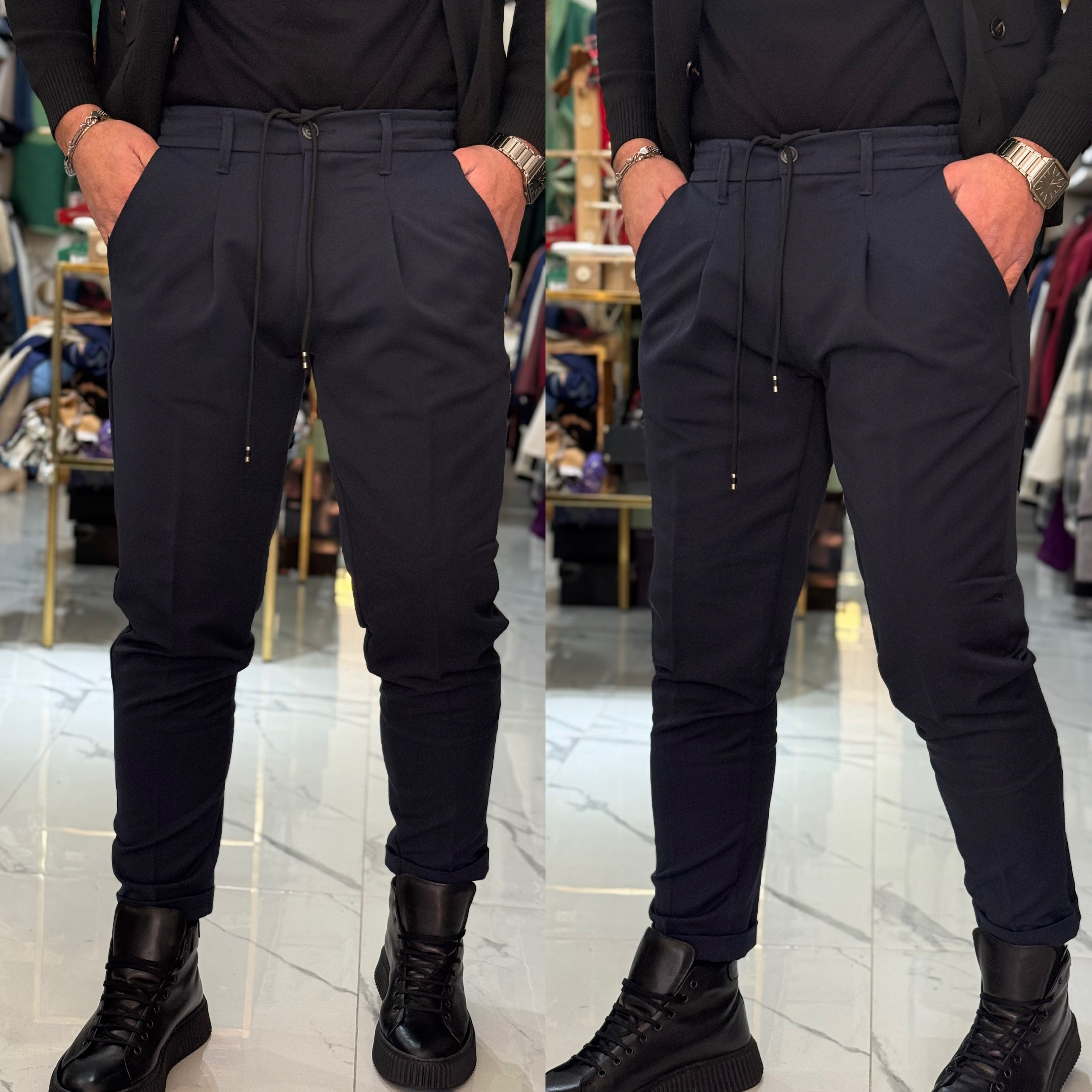 Pantalone Capri molla e bottone Florence