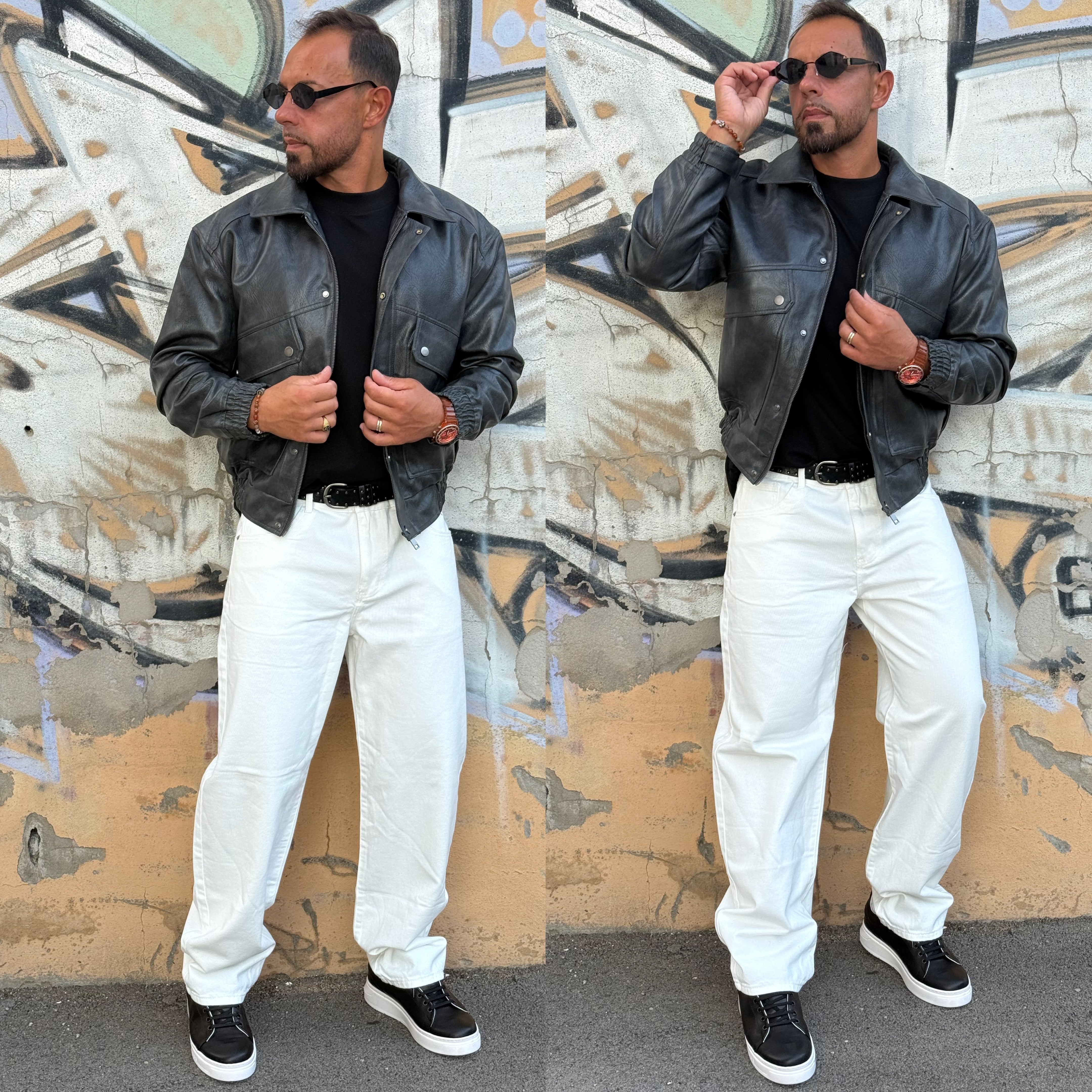Giubbino zip e bottoni cropped