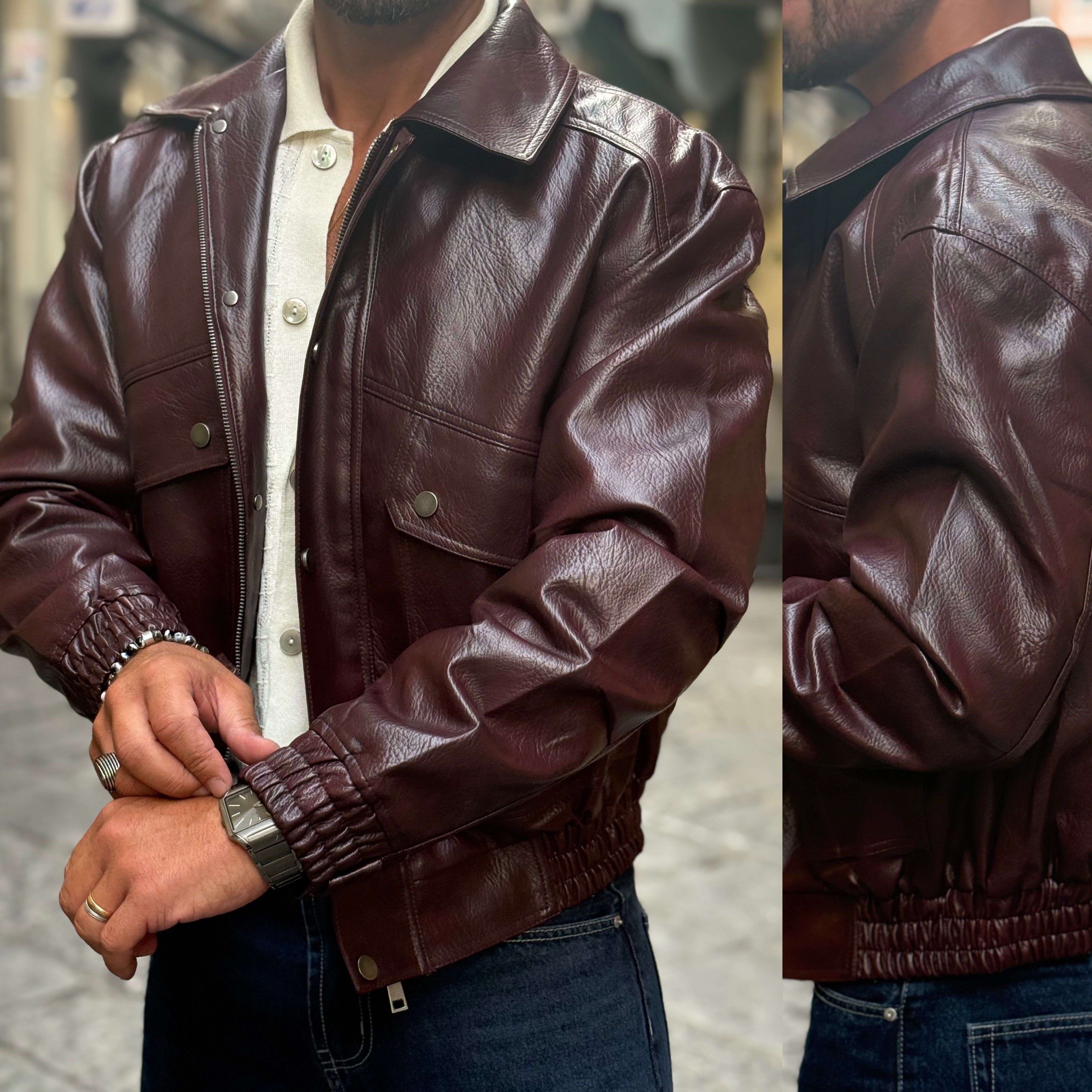 Giubbino zip e bottoni cropped