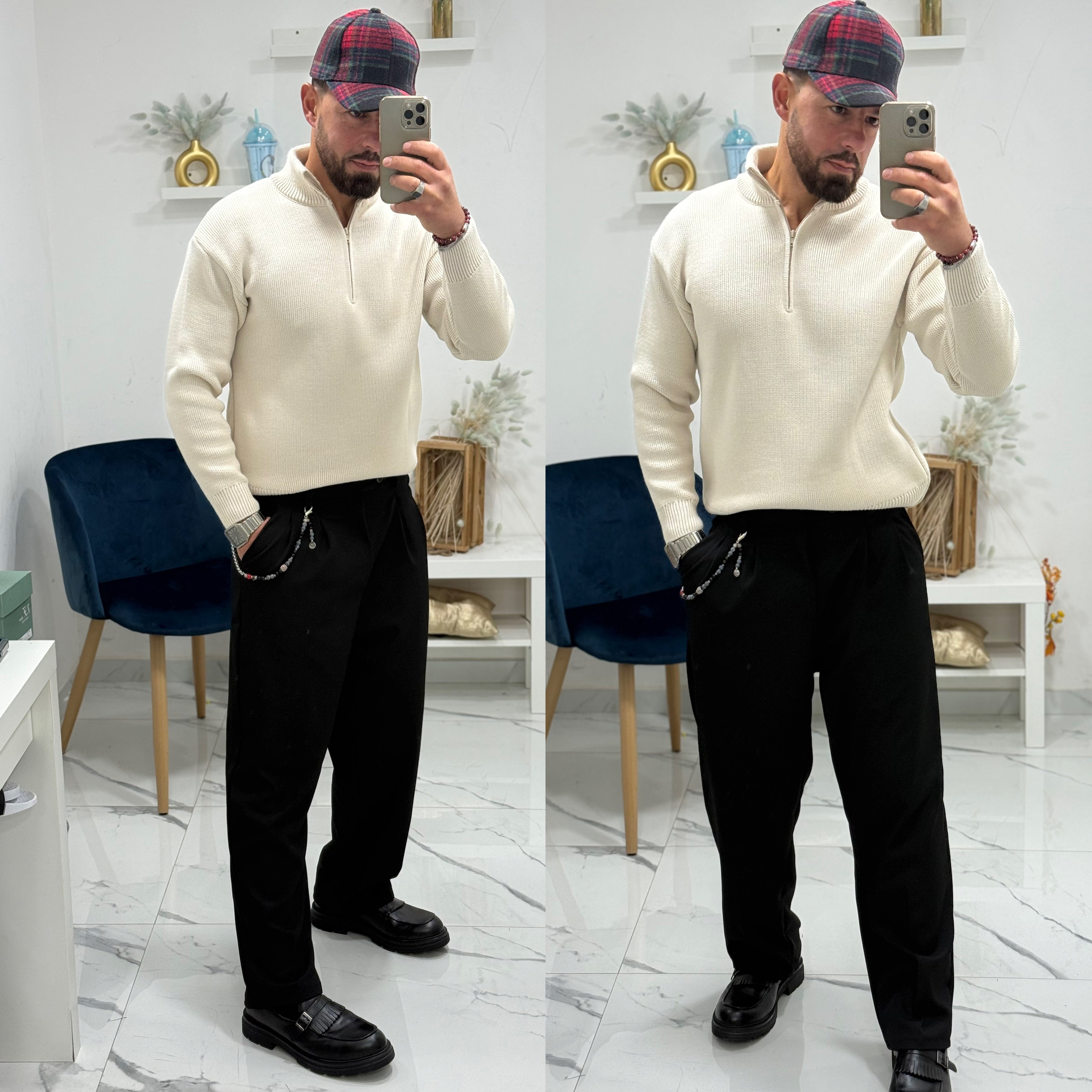 Maglione mezzocollo zip Style