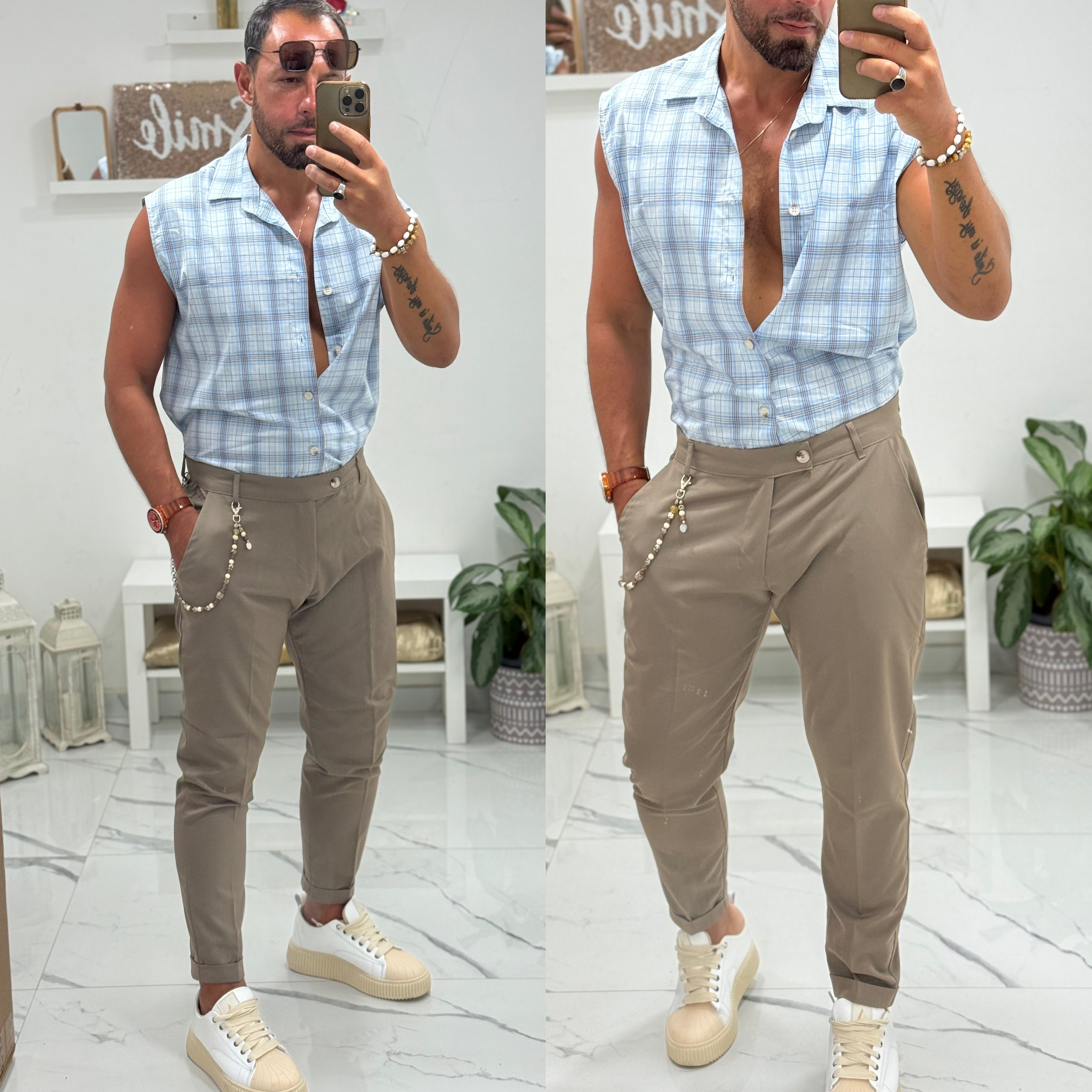 Coordinato pantalone e camicia smanicata Duca Homme