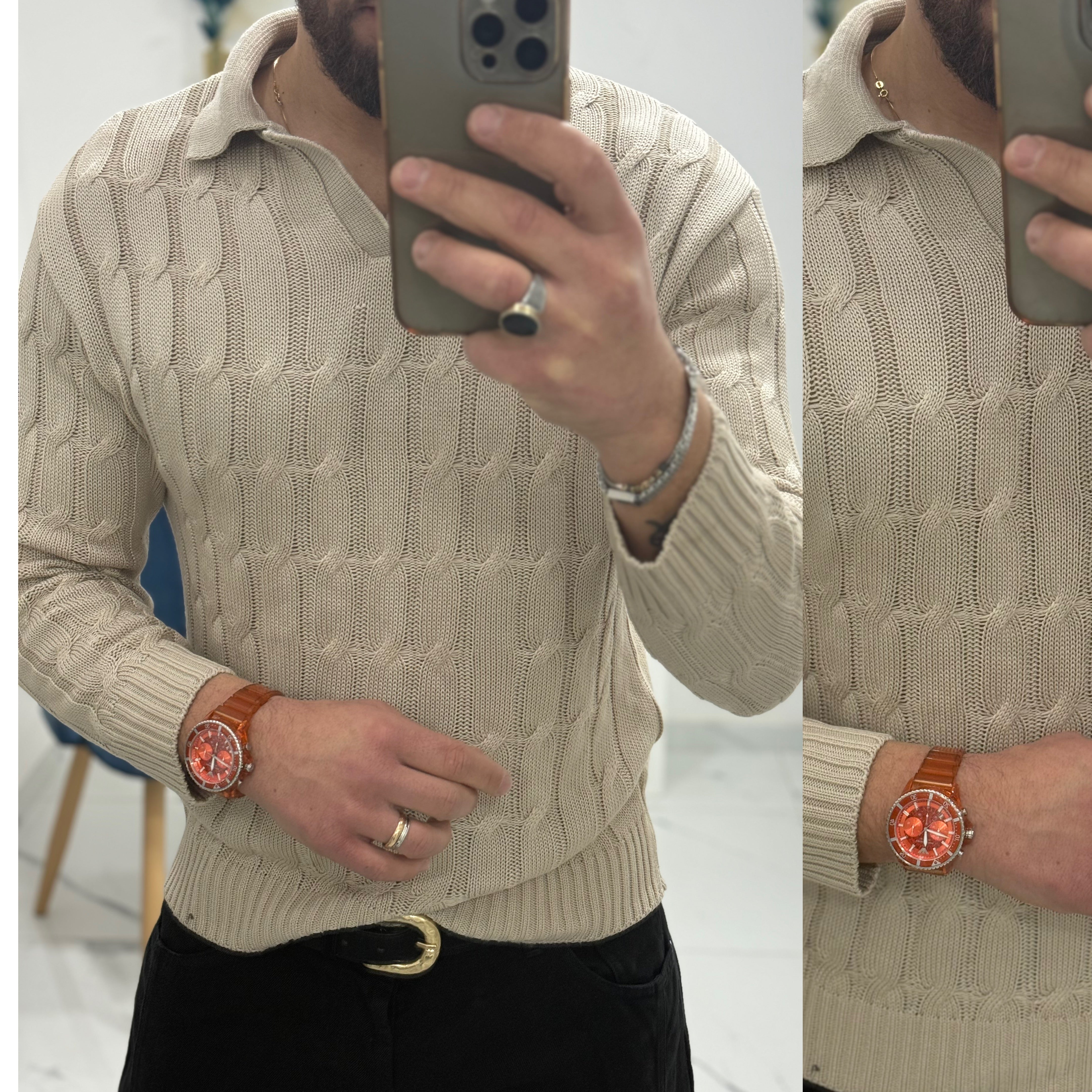 Polo traforata senza bottoni Slim Paris