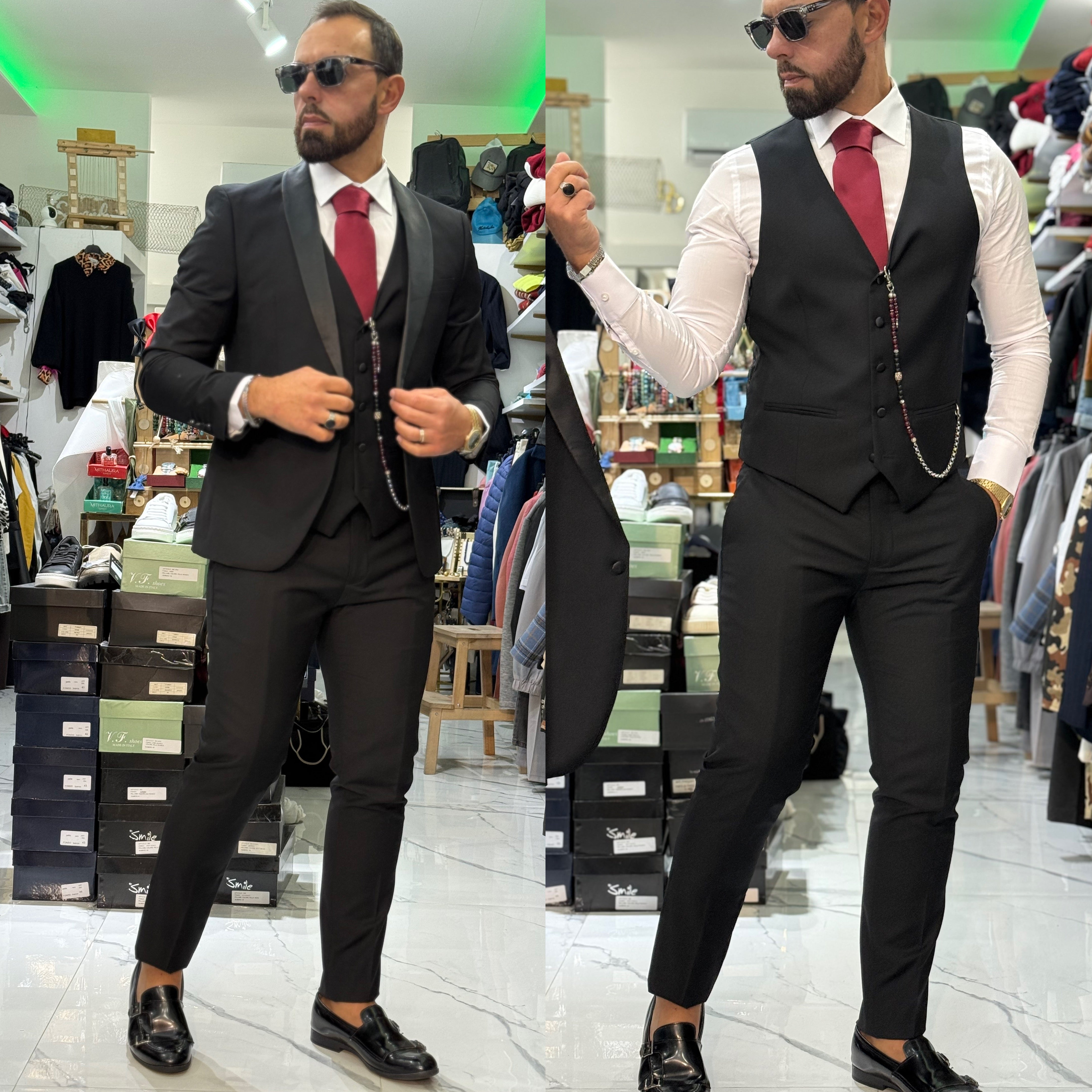 Abito smoking giacca gilet e pantalone Florence