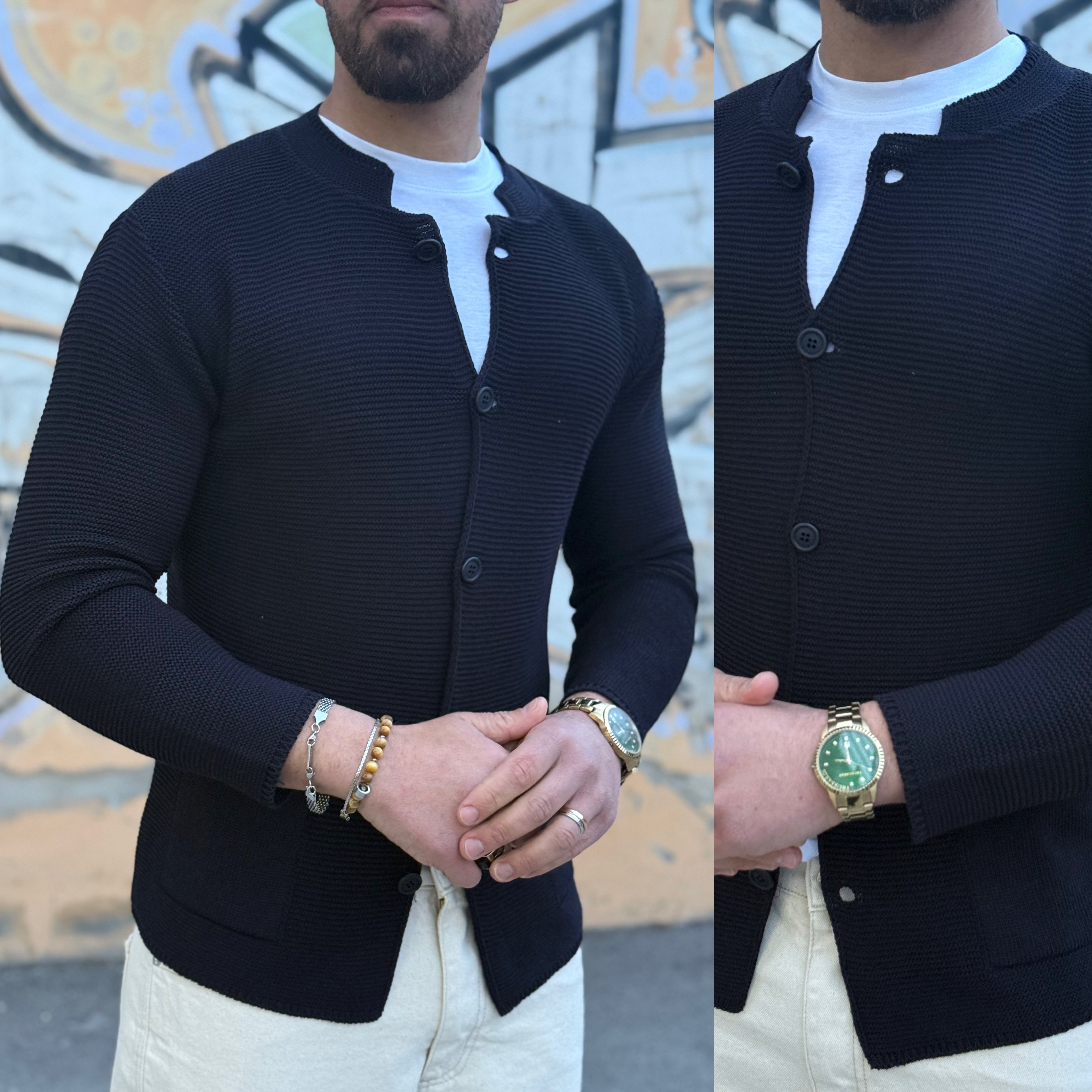 Cardigan di filo coreano Slim Nettuno