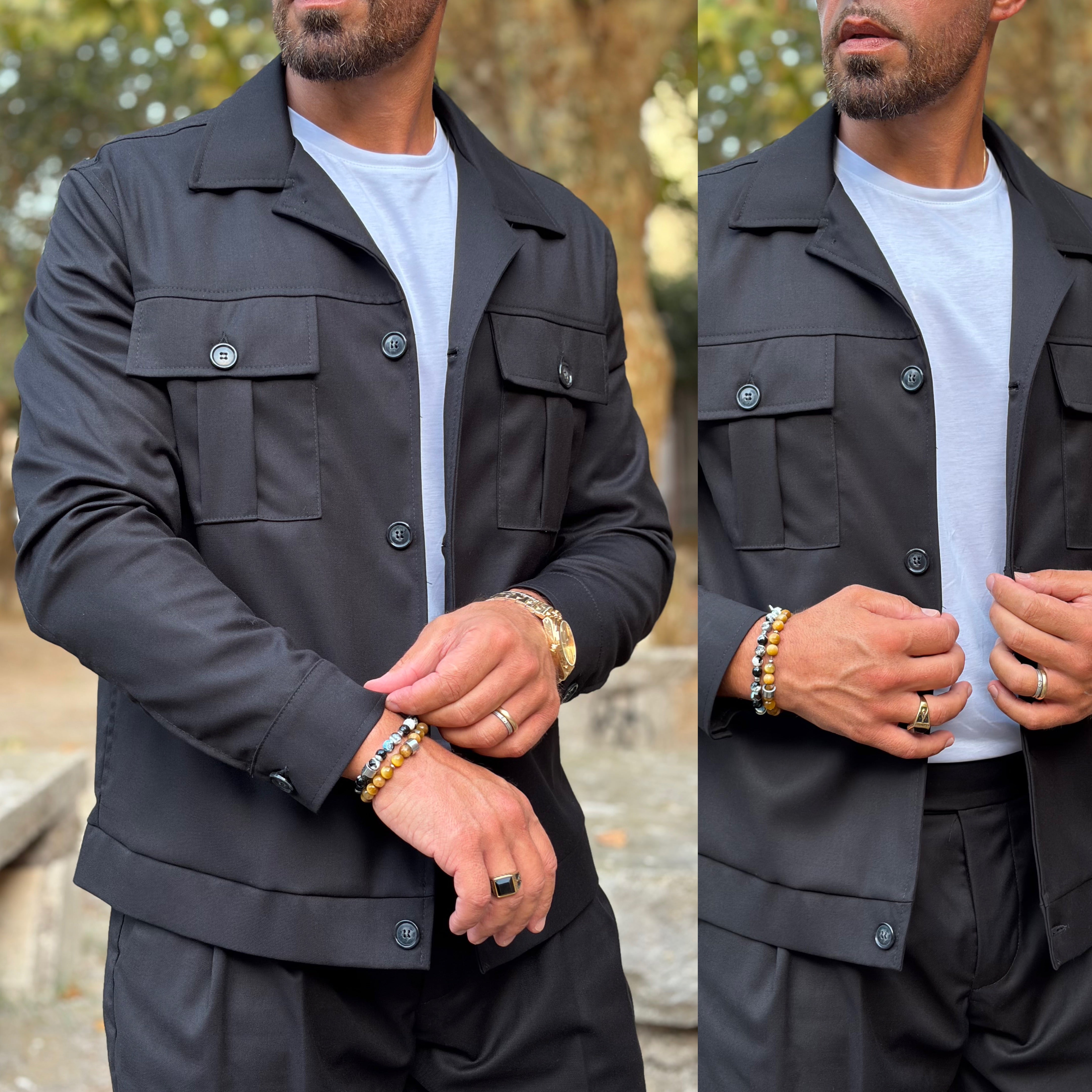 Coordinato sariano limited pantalone vita alta e giacca zaffiro