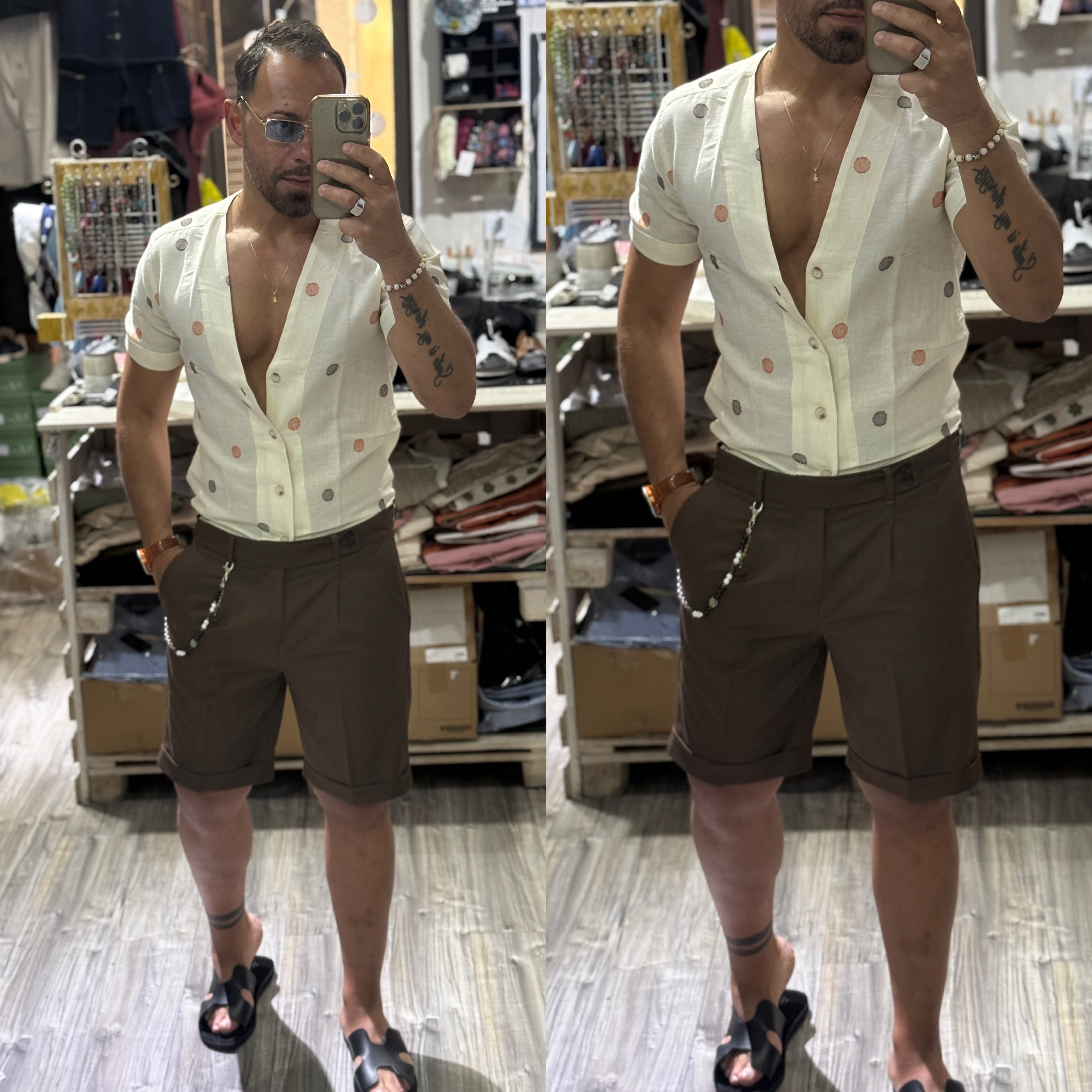 Camicia Ibiza scollata in lino