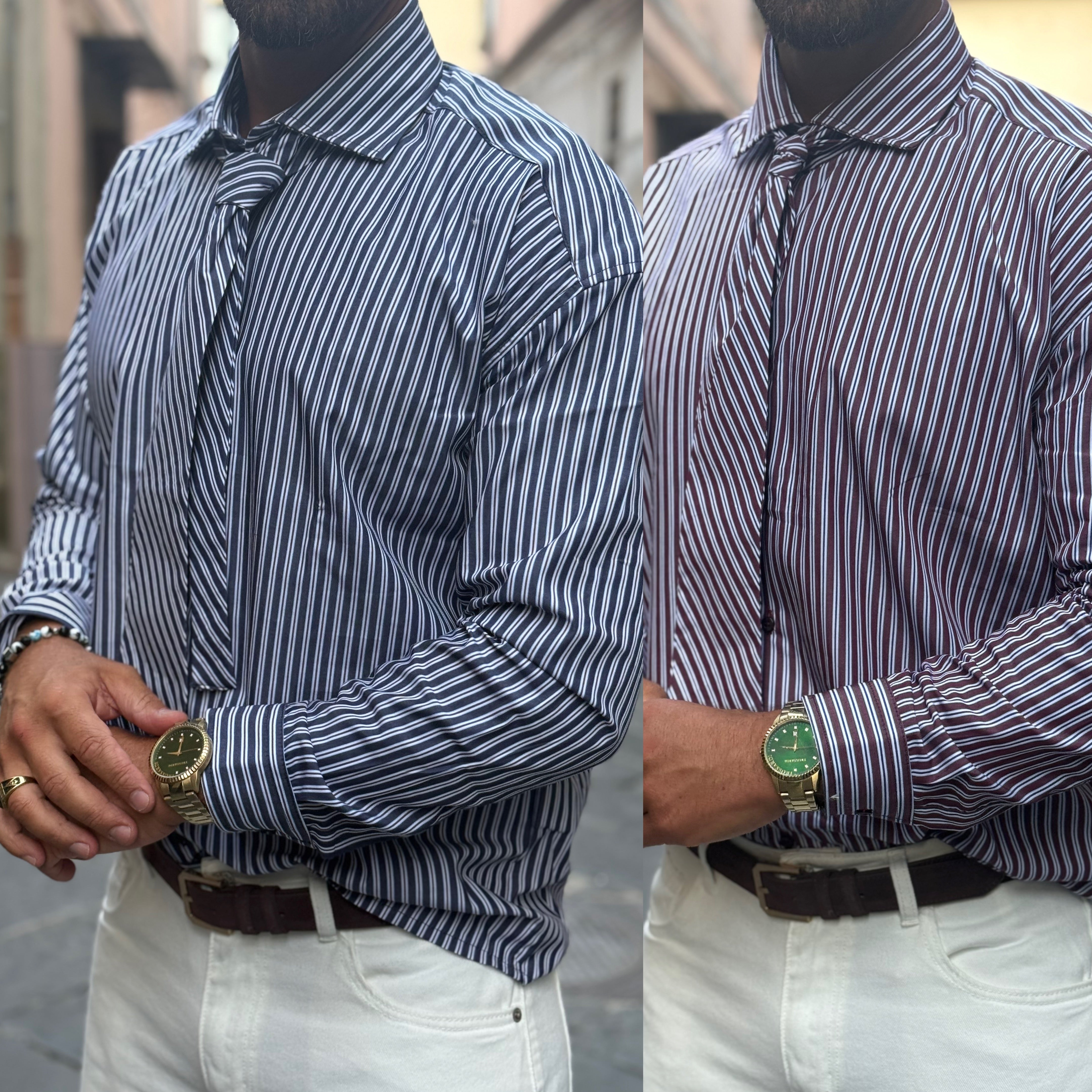 Camicia e cravatta riga college Overd
