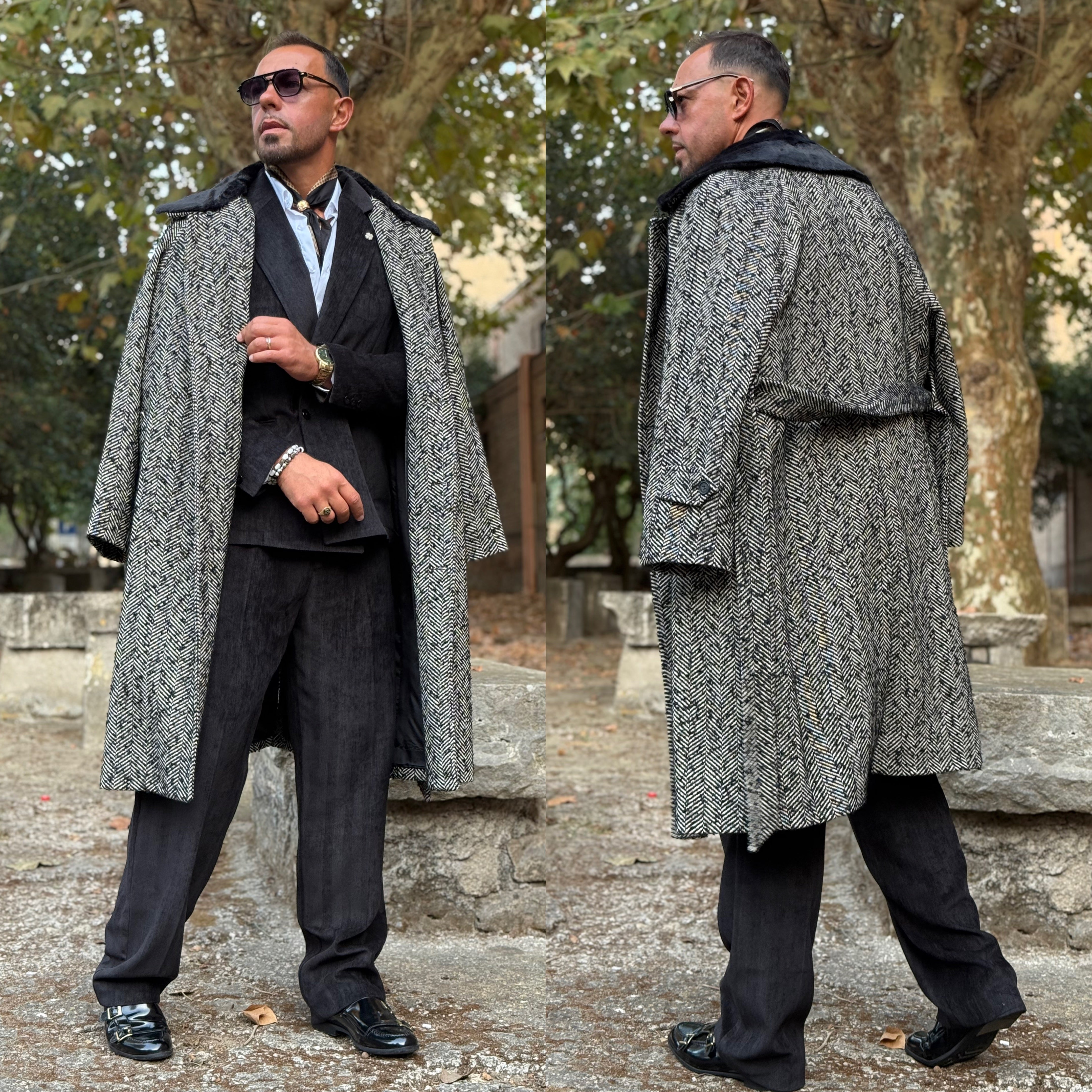 Cappotto con pelliccia e cintura Overd