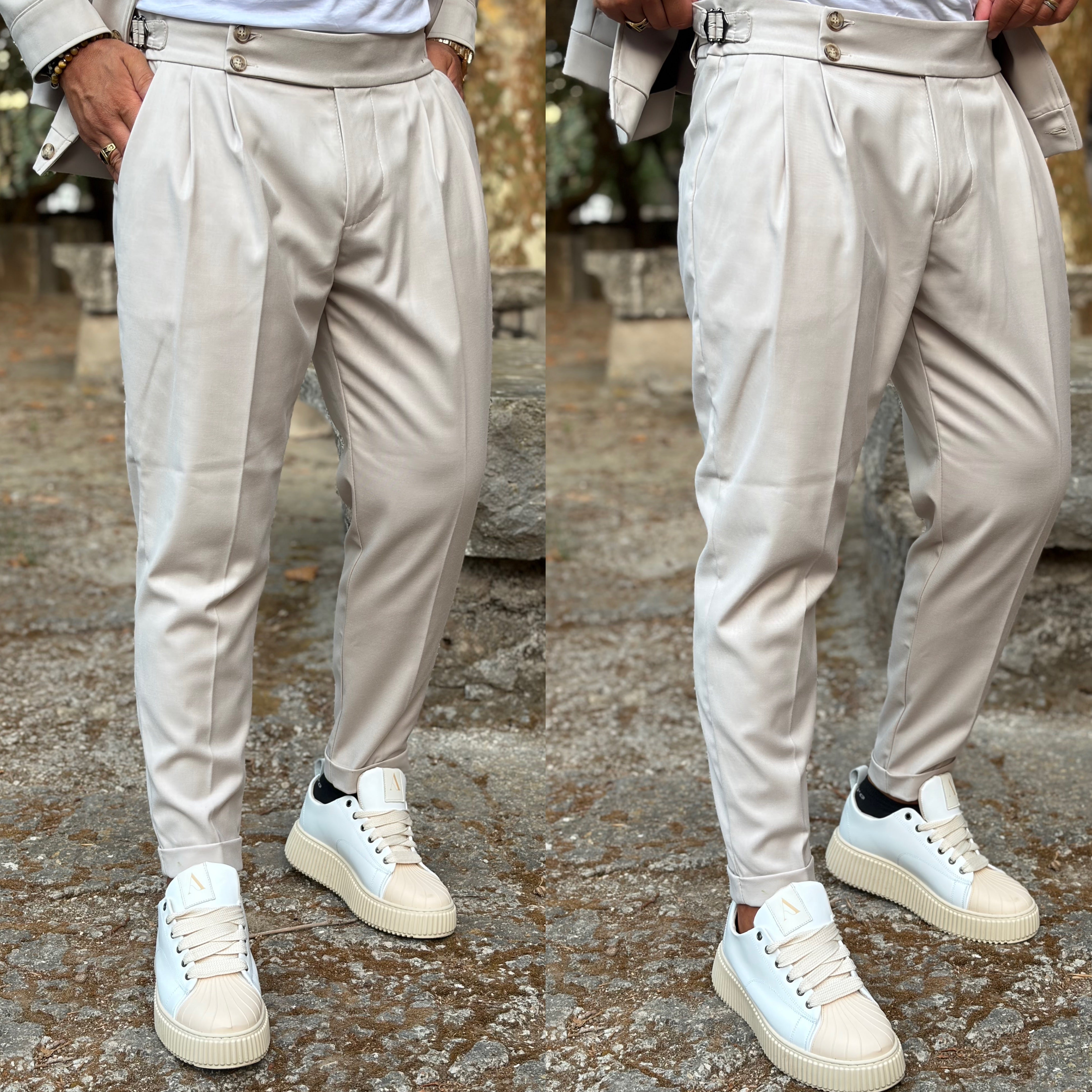 Coordinato sariano limited pantalone vita alta e giacca zaffiro